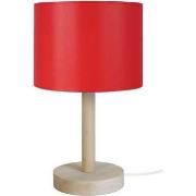 Lampes de bureau Tosel Lampe de chevet droit bois naturel et rouge