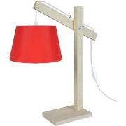 Lampes de bureau Tosel Lampe de bureau articulé bois naturel et rouge