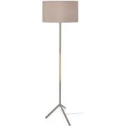 Lampadaires Tosel Lampadaire droit bois naturel et taupe