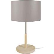 Lampes de bureau Tosel Lampe de chevet droit bois naturel et taupe