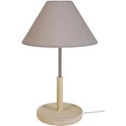 Lampes de bureau Tosel Lampe de chevet droit bois naturel et taupe