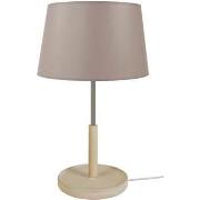 Lampes de bureau Tosel Lampe de chevet droit bois naturel et taupe