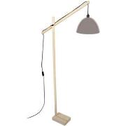 Lampadaires Tosel lampadaire liseuse articulé bois naturel et taupe