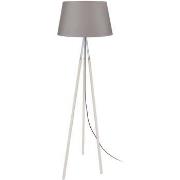 Lampadaires Tosel Lampadaire trépied bois naturel et taupe