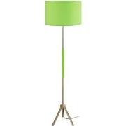 Lampadaires Tosel Lampadaire droit bois naturel et vert