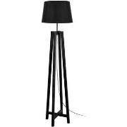 Lampadaires Tosel Lampadaire colonne bois noir