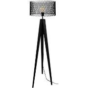 Lampadaires Tosel Lampadaire trépied bois noir