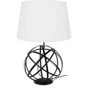 Lampes de bureau Tosel Lampe de salon globe métal noir et blanc