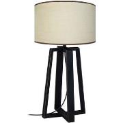 Lampes de bureau Tosel Lampe de chevet colonne bois noir et blanc