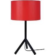 Lampes de bureau Tosel Lampe a poser trépied métal noir et rouge