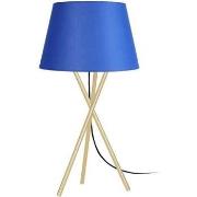 Lampes de bureau Tosel Lampe de chevet trépied métal or et bleu