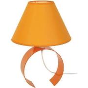 Lampes de bureau Tosel Lampe de chevet demi cylindrique métal orange