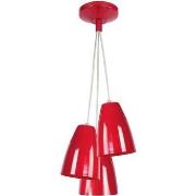 Lustres, suspensions et plafonniers Tosel Lustre grappe métal rouge