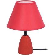 Lampes de bureau Tosel Lampe de chevet conique bois rouge