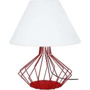 Lampes de bureau Tosel Lampe de salon filaire métal rouge et blanc