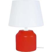 Lampes de bureau Tosel Lampe de chevet cylindrique bois rouge et blanc