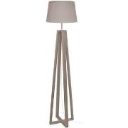 Lampadaires Tosel Lampadaire colonne bois taupe