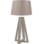 Lampes de bureau Tosel Lampe de chevet colonne bois taupe