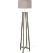 Lampadaires Tosel Lampadaire colonne bois taupe