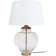 Lampes de bureau Tosel Lampe a poser carré verre transparent et blanc