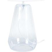Lampes de bureau Tosel Lampe de chevet conique verre transparent et bl...