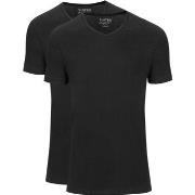 T-shirt Slater T-shirts Basiques Lot de 2 Col-V Noir