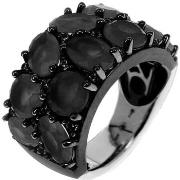 Bijoux Orusbijoux Bague Argent Rhodié Noir Pierres Baroques Noires