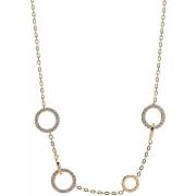 Collier Orusbijoux Collier Argent Doré Petit Rond Pierre Blanche