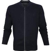 Sweat-shirt Casa Moda Cardigan Zippé Bleu Marine