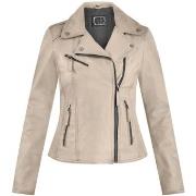 Blouson Oakwood Blouson en cuir femme Ref 59396 Clips 6 Beige