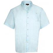 Chemise Doublissimo chemisette en lin monte carlo turquoise