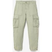 Pantalon Le Temps des Cerises Pantalon cargo en lin oddo kaki clair