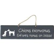 Tableaux, toiles Qualiart Plaque décorative en bois - Chiens bienvenus...