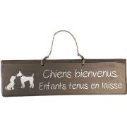 Tableaux, toiles Qualiart Plaque décorative en bois - Chiens bienvenus...