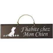 Tableaux, toiles Qualiart Plaque en bois taupe - J'habite chez Mon Chi...