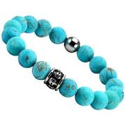 Bracelets Sixtystones Bracelet Grosses Perles Turquoise -Large-20cm
