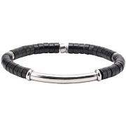 Bracelets Sixtystones Bracelet Heishi Agate Noire-Medium-18cm