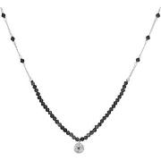 Bijoux Orusbijoux Collier Chaîne Argent Avec Pierres Spinelle Noir Et