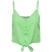 Blouses Only Top Caro Strap Linen - Summer Green