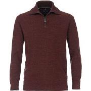 Sweat-shirt Casa Moda Pull Demi-zip Bordeaux