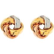 Boucles oreilles Brillaxis Boucles d'oreilles bouton noeud 3 ors 9K