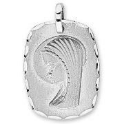 Pendentifs Brillaxis Médaille Vierge en or blanc 9 carats