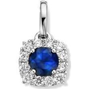 Pendentifs Brillaxis Pendentif saphir entourage diamants or