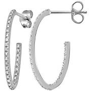 Boucles oreilles Brillaxis Boucles d'oreilles créoles or blanc diamant...