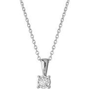 Collier Brillaxis Collier solitaire diamant or blanc 18 carats 0.08 ct