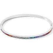 Bracelets Coeur De Lion Bracelet jonc acier cristaux multicolores M
