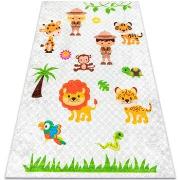 Tapis Rugsx Tapis lavable JUNIOR 52104.801 Safaris, animaux po 80x150 ...