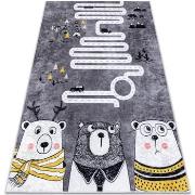 Tapis Rugsx Tapis lavable JUNIOR 52107.801 Ours, animaux, rues 80x150 ...