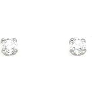 Boucles oreilles Brillaxis Puces diamants or blanc 18 carats 0.20 ct