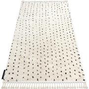 Tapis Rugsx Tapis BERBER SYLA B752 points crème Franges 120x170 cm